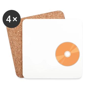 DJ Figure avec disques et notes musicales - Dessous de verre (lot de 4) - blanc - Devant