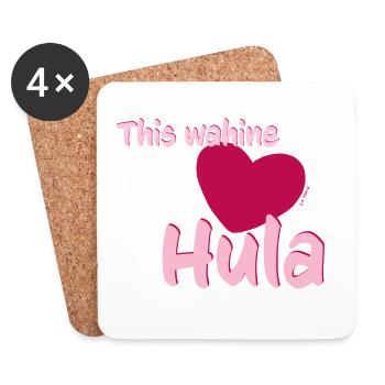 Wahine loves Hula - Coasters (set of 4) - white - Front