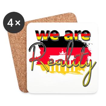 We are reality - Brandenburg Gate - Coasters (set of 4) - white - Front