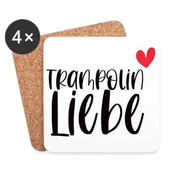 Trampolin Liebe Jumping Fitness Geschenk - Untersetzer (4er-Set) - Weiß - Vorne
