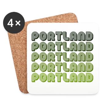 Portland Retro Gradient Pattern - Coasters (set of 4) - white - Front