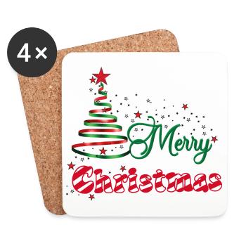 Poussière d’étoiles de Noël - Dessous de verre (lot de 4) - blanc - Devant