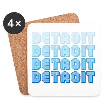 Detroit Gradient Word Sequence - Coasters (set of 4) - white - Front
