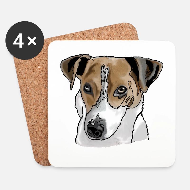 Jack Russel Terrier - Coasters (set of 4) - white