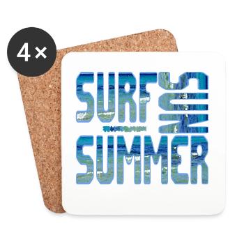 Sommer Surf Blue Strand Meer Wasser Sonne - Untersetzer (4er-Set) - Weiß - Vorne