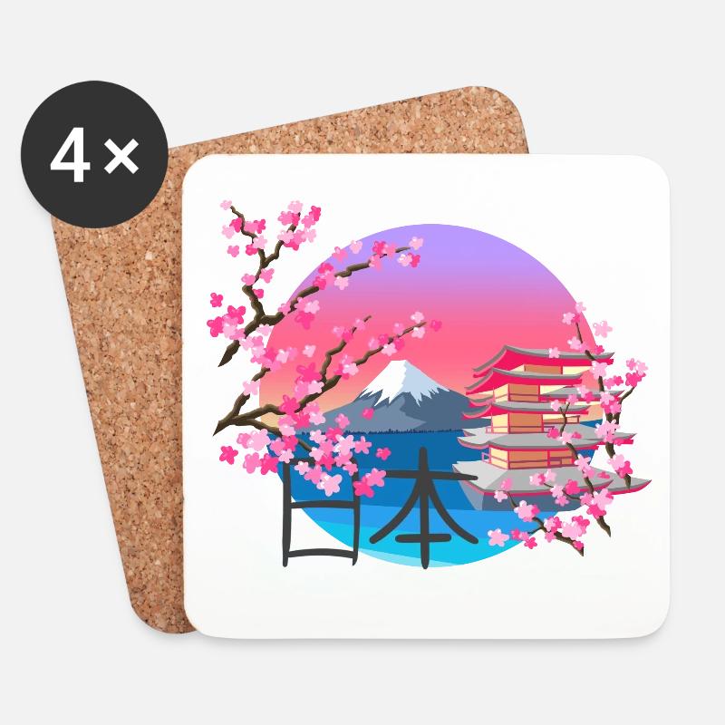 Mount Fuji - Untersetzer (4er-Set) - Weiß
