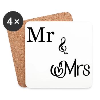 Mr and Mrs - Untersetzer (4er-Set) - Weiß - Vorne