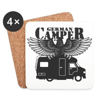 German Camper Camping - Untersetzer (4er-Set) - Weiß - Vorne