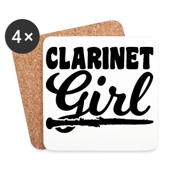 Clarinettes Filles - Dessous de verre (lot de 4) - blanc - Devant