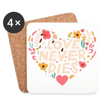 L’amour ne meurt jamais - Dessous de verre (lot de 4) - blanc - Devant