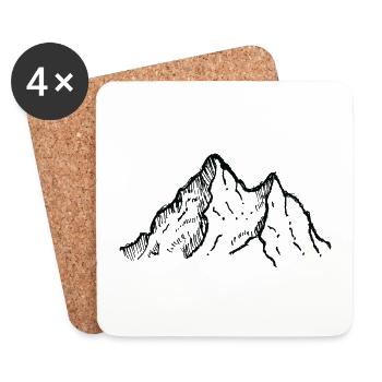 Rocky Mountain with a View Drawing - Coasters (set of 4) - white - Front