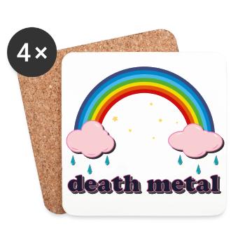 Arc-en-ciel de Death Metal - Dessous de verre (lot de 4) - blanc - Devant