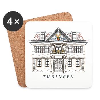 Tübingen, Maison de l’Université de dessin, Allemagne - Dessous de verre (lot de 4) - blanc - Devant