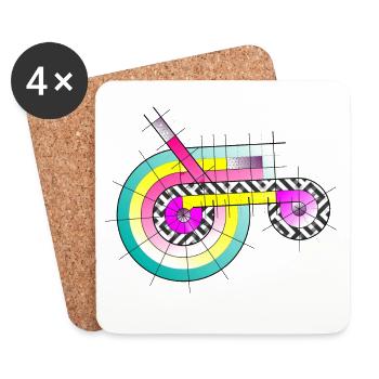 Traktor mal anders - Untersetzer (4er-Set) - Weiß - Vorne