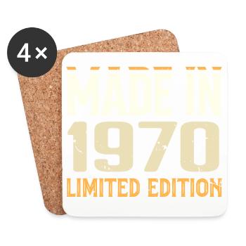 Cadeau Anniversaire 1970 Génial Depuis 1970 Retro - Dessous de verre (lot de 4) - blanc - Devant