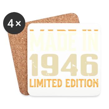 Awesome 1946 Anniversary Gift From 1946 Retro - Coasters (set of 4) - white - Front