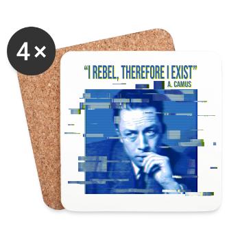 Ich rebelliere, also existiere ich. Albert Camus - Untersetzer (4er-Set) - Weiß - Vorne