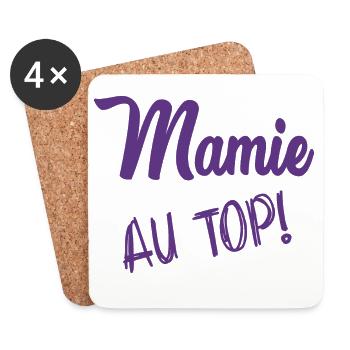 MAMIE. FÊTE DES MÈRES. BONNE FÊTE MAMIE - Dessous de verre (lot de 4) - blanc - Devant