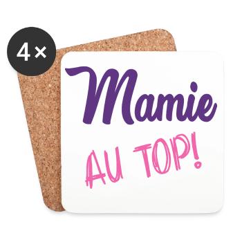 MAMIE. GRAND-MERE. FÊTE DES MÈRES. BONNE FÊTE - Dessous de verre (lot de 4) - blanc - Devant