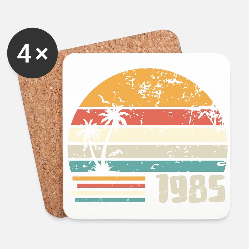 1985 Geburtstagsgeschenk - Made in 1985 Retro 1985 - Untersetzer (4er-Set) - Weiß