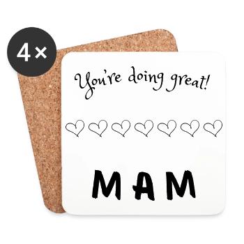 Message d’amour pour maman - Dessous de verre (lot de 4) - blanc - Devant