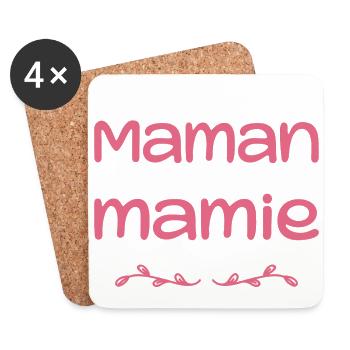 J’ai Deux Titres Maman Et Mamie | Fête des Mères - Dessous de verre (lot de 4) - blanc - Devant