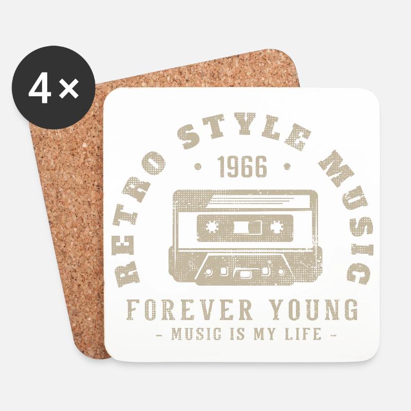 Retro 1966 Geburtstagsgeschenk 1966 Jahrgang 1966 - Untersetzer (4er-Set) - Weiß