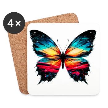 Schmetterling - Untersetzer (4er-Set) - Weiß - Vorne