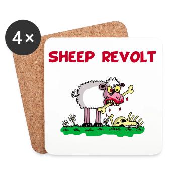 The Sheep Revolt - Coasters (set of 4) - white - Front