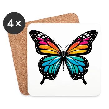 Schmetterling - Untersetzer (4er-Set) - Weiß - Vorne