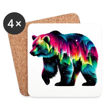Ours - Dessous de verre (lot de 4) - blanc - Devant