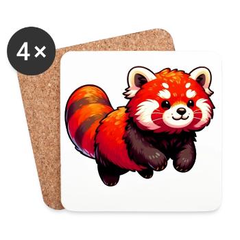 Kleiner Panda - Untersetzer (4er-Set) - Weiß - Vorne