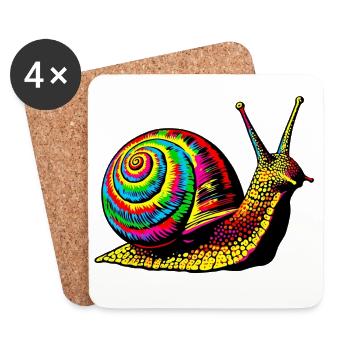 Escargot - Dessous de verre (lot de 4) - blanc - Devant