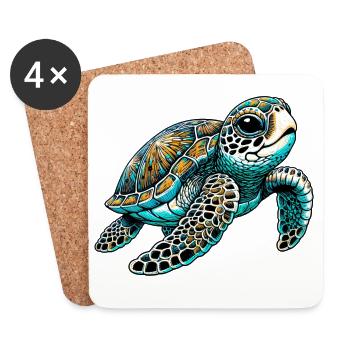 Turtle - Coasters (set of 4) - white - Front