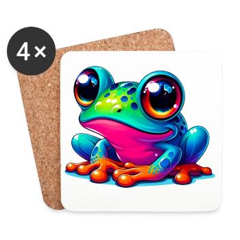Frosch - Untersetzer (4er-Set) - Weiß - Vorne