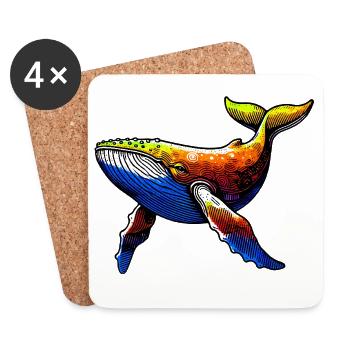 Baleine - Dessous de verre (lot de 4) - blanc - Devant