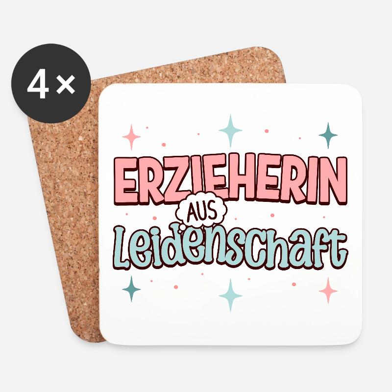 Erzieherin Kindergarten Kita Beruf Kindergärtnerin - Untersetzer (4er-Set) - Weiß