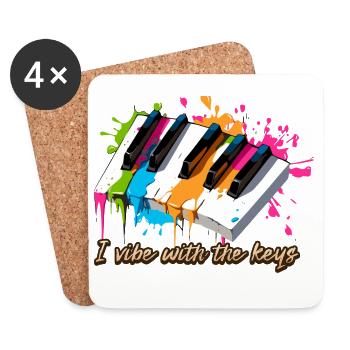 In Harmony with the Piano Keys - Pianist - Coasters (set of 4) - white - Front