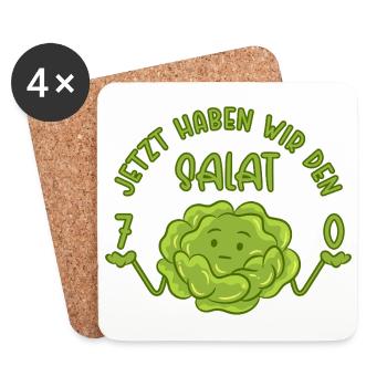 70 Jetzt haben wir den Salat - 70. Geburtstag - Untersetzer (4er-Set) - Weiß - Vorne