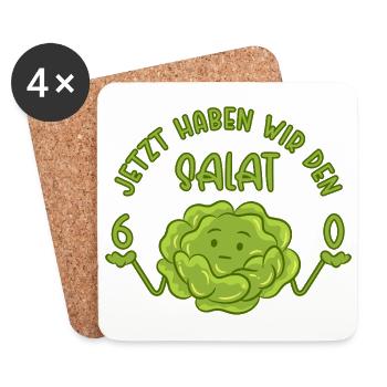 60 Jetzt haben wir den Salat - 60. Geburtstag - Untersetzer (4er-Set) - Weiß - Vorne