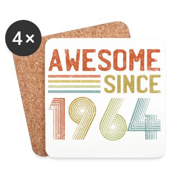 Retro 90er Jahre inspiriertes Typografie-Design - Untersetzer (4er-Set) - Weiß - Vorne