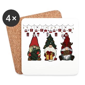 Gnome Christmas - Coasters (set of 4) - white - Front
