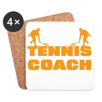 Je suis un entraîneur de tennis, pas un objectif - Dessous de verre (lot de 4) - blanc - Devant