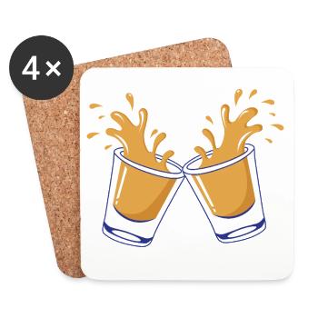 Bump Splash Design - Coasters (set of 4) - white - Front