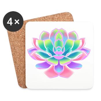 Plant Cactus Cacti - Coasters (set of 4) - white - Front