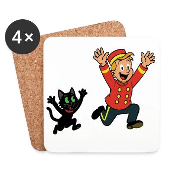 Franky und Meeko rennen glücklich - Untersetzer (4er-Set) - Weiß - Vorne