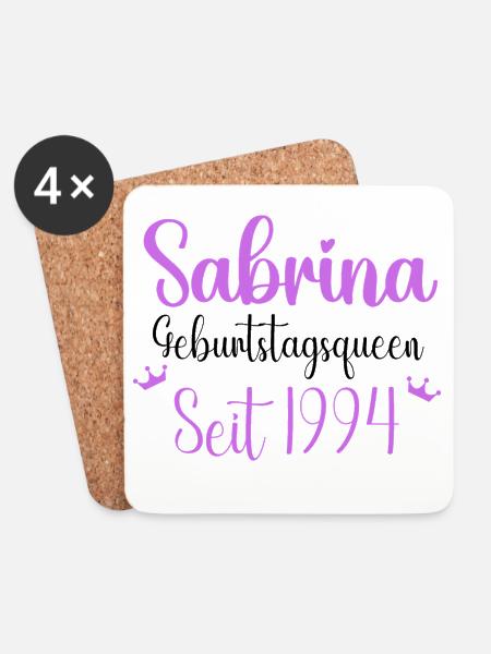 Sabrina Geburtstagsqueen Seit 1994 Geschenk - Untersetzer (4er-Set) - Weiß
