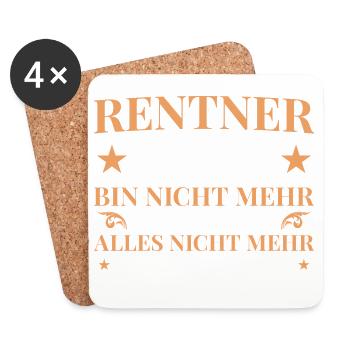 Rentner 2026 Nicht mehr zuständig - Ruhestand - Untersetzer (4er-Set) - Weiß - Vorne