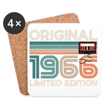 60 Years 60th Anniversary 1966 Original Vintage - Coasters (set of 4) - white - Front