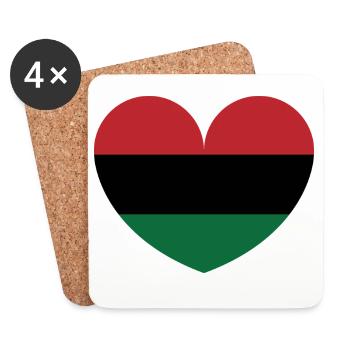 Cœur d’Afrique - Dessous de verre (lot de 4) - blanc - Devant